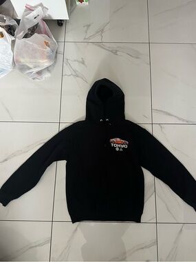 Black 'Tokyo' Graphic Hoodie - Men's Pullover Sweatshirt Size Small